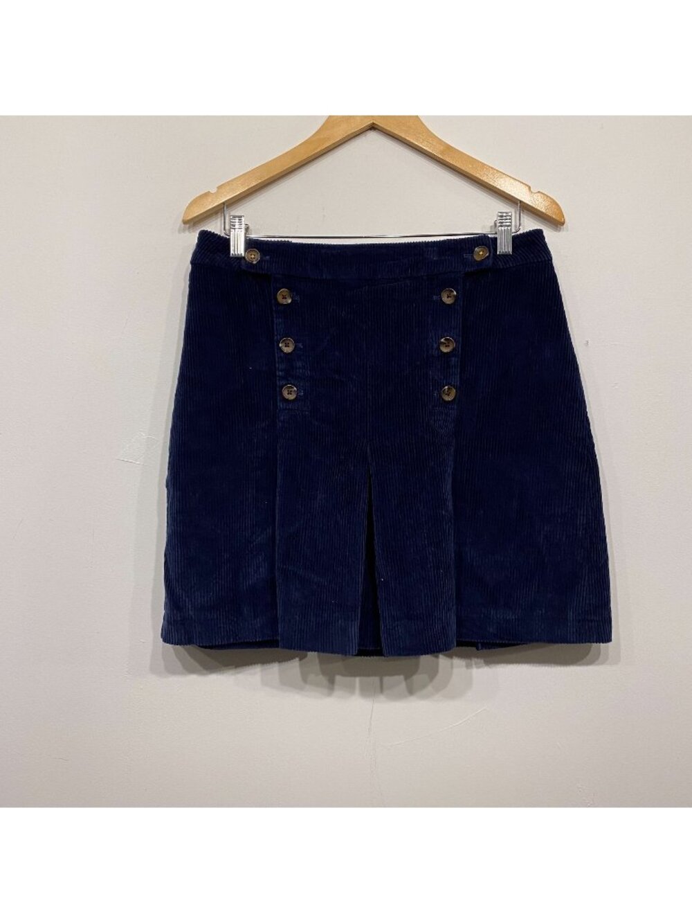 Joules Haddie Navy Blue Button Corduroy Dark Academia Mini Skirt‎ Size US 6